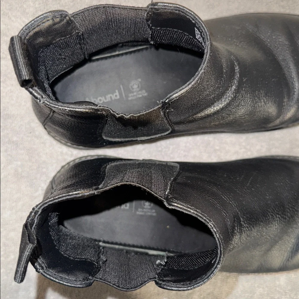 Abound boots Black Leather Ankle Boots men’s size‎ 9 leather upper slip on